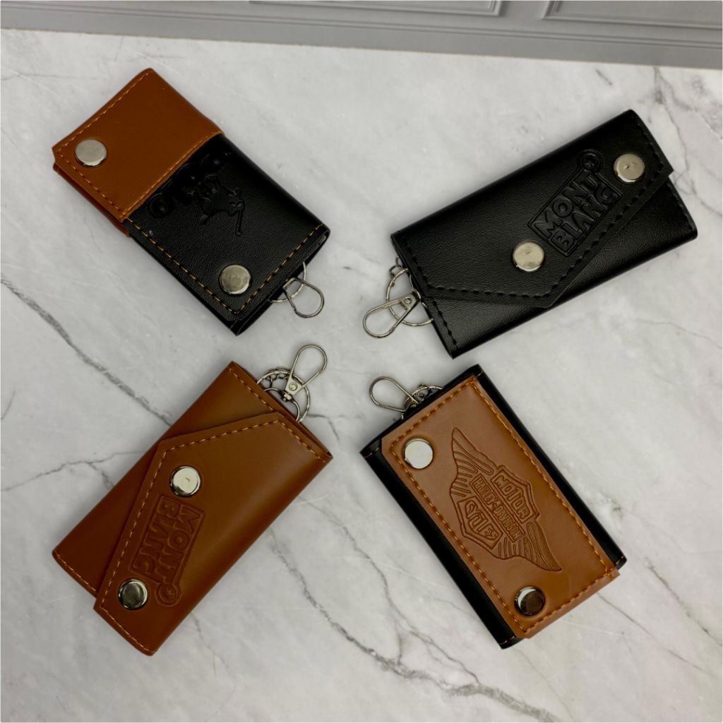 Joeley_Id Gantungan Kunci Kulit Pu Dompet Kunci Mobil Stnk & Sim Gantungan Kunci Motor Simpel Keren