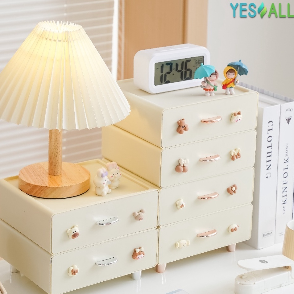 COD  YESALL Rak Susun Serbaguna  Rak Kosmetik Kotak Penyimpanan Rak Skincare Rak Serbaguna T Make Up