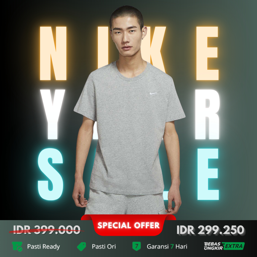 Kaos Nike Original Pria Nike Sportswear Swoosh Tee - Dark Grey Heather