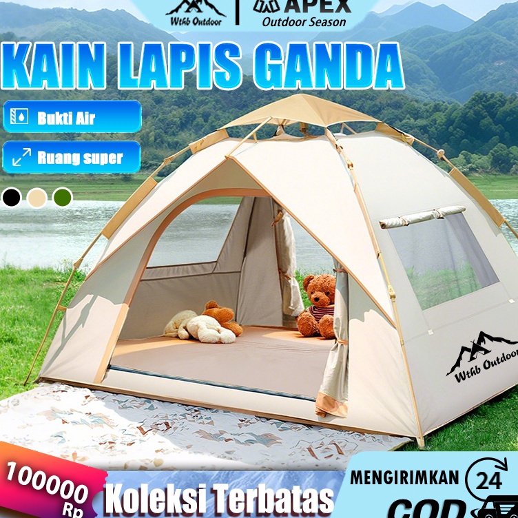 KODE Y78Y Tenda Camping Double Layer Tenda Otomatis Anti Hujan untuk 4 Musim Tenda Kemah Tahan Air d