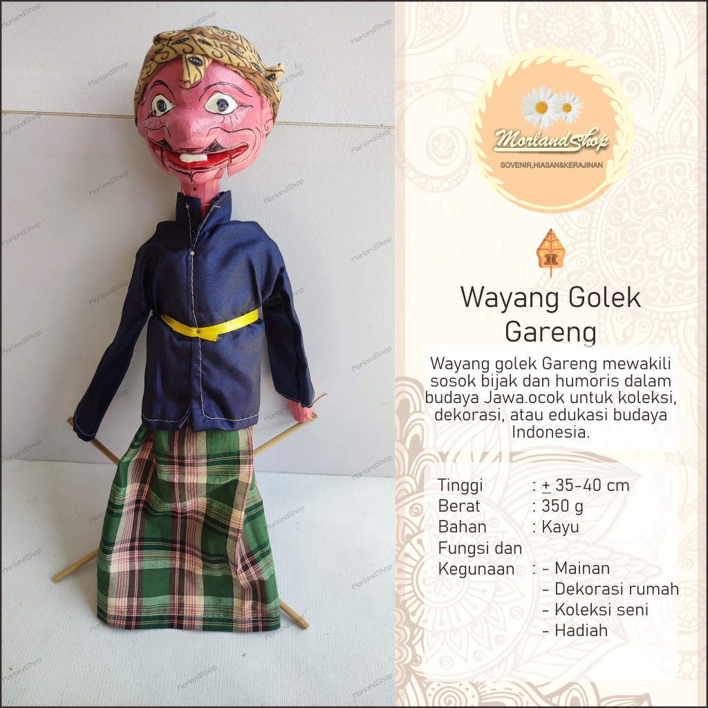 WAYANG GOLEK/WAYANG GOLEK GARENG/WAYANG GOLEK MURAH/HIASAN/KERAJINAN/MAINAN ANAK