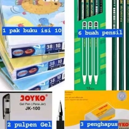 

Promo paket lengkap buku sidu 38 lembar pensil pulpen penghapus