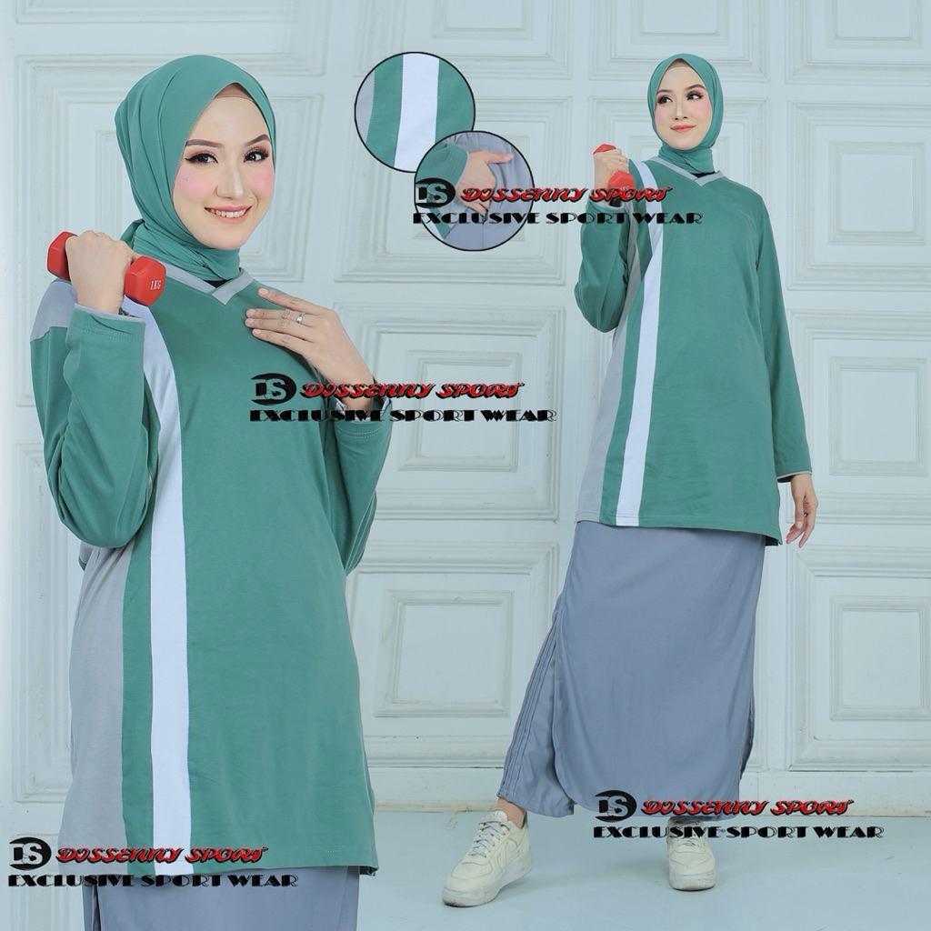 Baju setelan olahraga rok celana/setelan olahraga muslim wanita terbaru pake rok