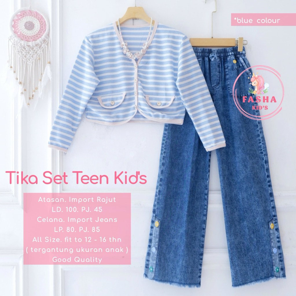 COD= NO CANCEL• Tika Set Teen Kids by Fasha• Setelan Celana Anak