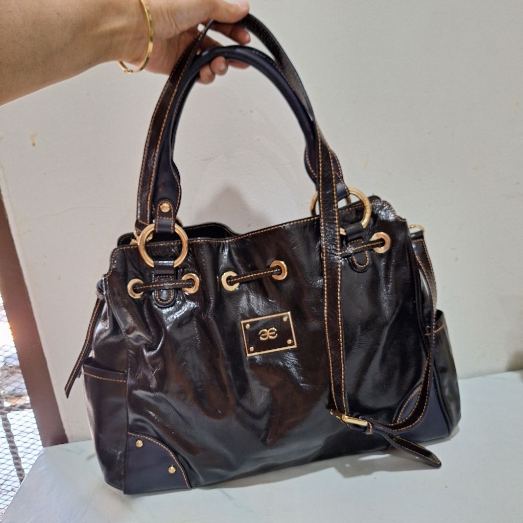 Tas Preloved Sling Shoulder Esquire Kulit Glossy