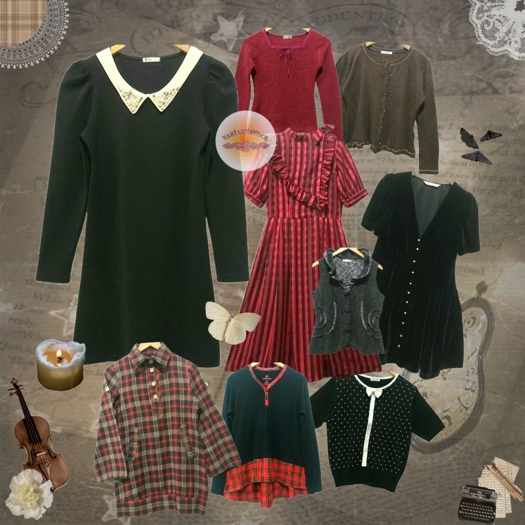 Preloved PL Second ° Gothic, Dark Academia, Vintage ° Dress Blouse Top Sweater Skirt Retro Style