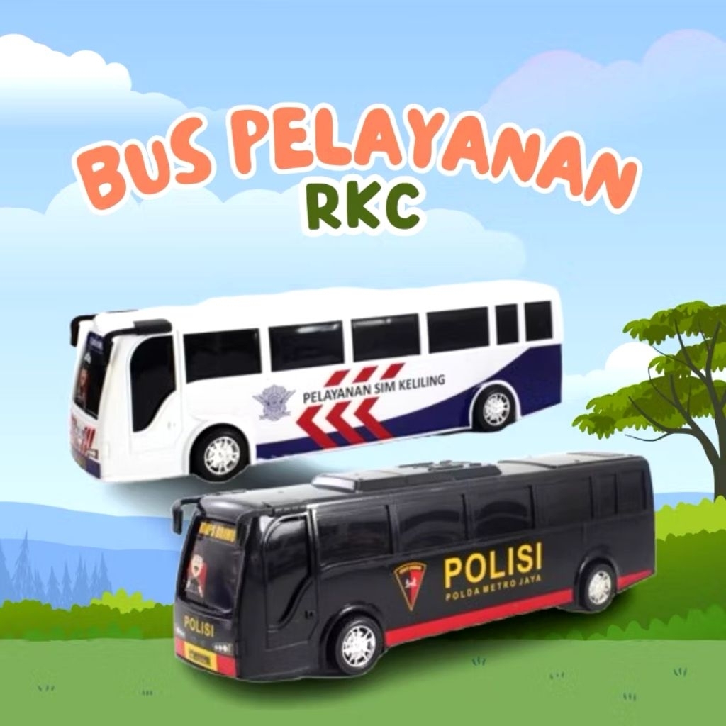 mainan bus pelayanan, mainan anak-anak bus polisi, miniatur bus polisi, mainan bus miniatur, bus rkc