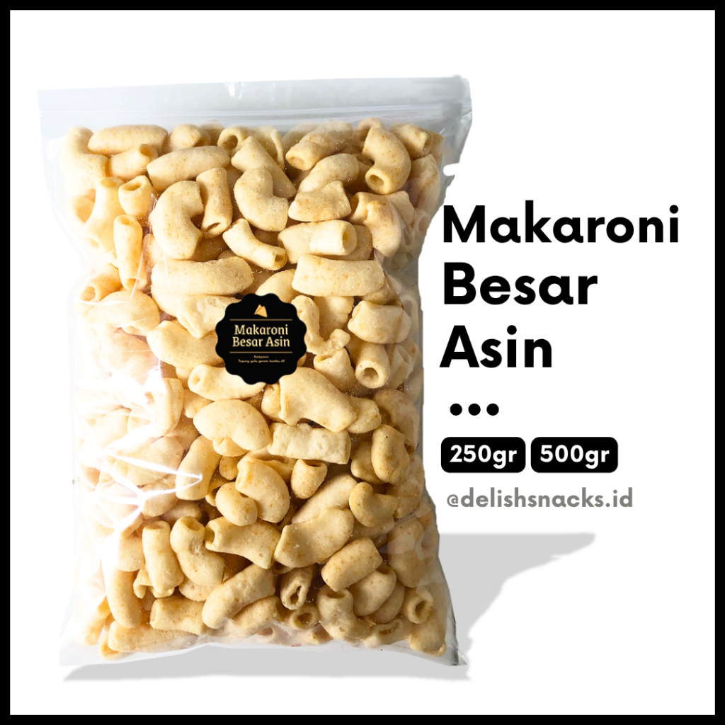 

[DELISH SNACKS] Makaroni Besar Asin (Grosir) 250gr 500gr / Snack Cemilan Camilan Grosiran Kiloan
