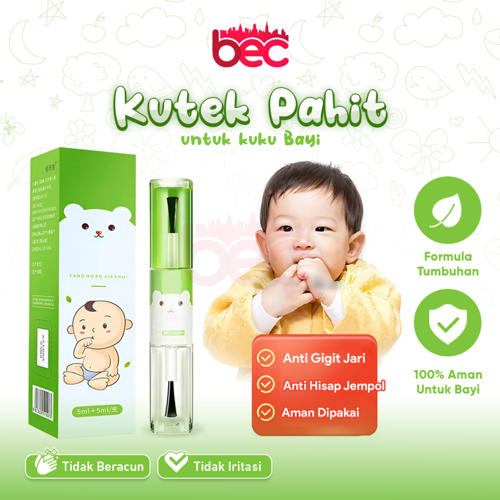 [BEC] Kutek Pahit Alami untuk Kuku Bayi Anti Gigit Jari & Hisap Jempol | Kutek Bayi Anti Ngenyot Jem