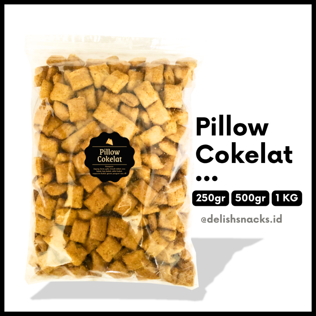 

[DELISH SNACKS] Pillow Cokelat (Grosir) 250gr 500gr 1 KG / Snack Cemilan Camilan Grosiran Kiloan
