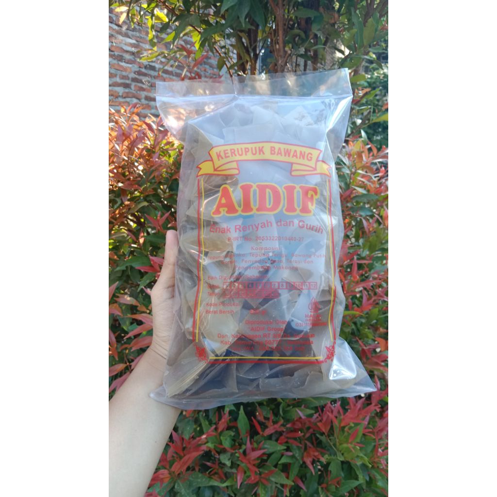 

Kerupuk Bawang Mentah, Kerupuk Bawang Mentah 500 gram, Kerupuk Bawang Aidif