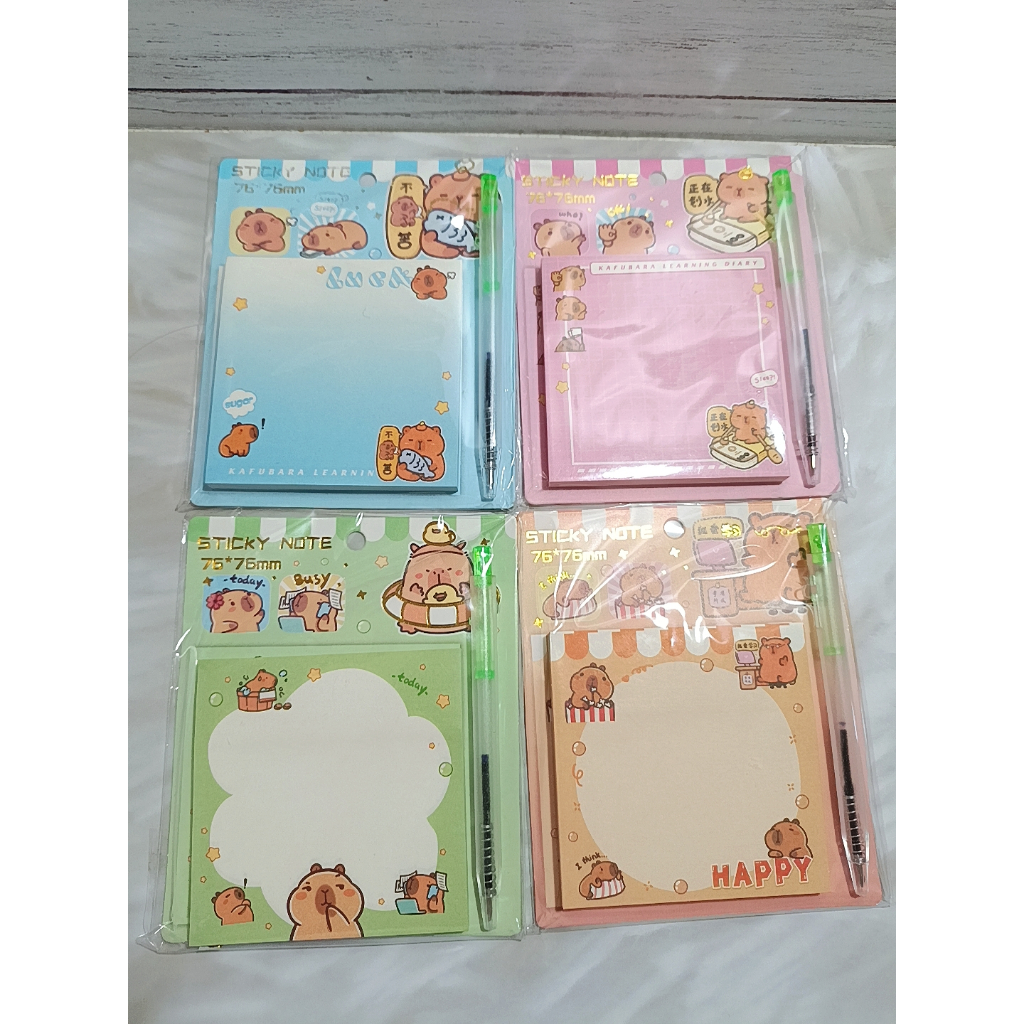 

SET ALAT TULIS ANAK-ANAK NOTES MEMO PAD PULPEN PEN KARAKTER CAPYBARA