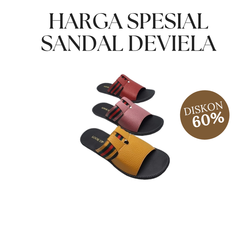 DEVIELA Look Up Sandal Kulit Wanita Sandal Kokop Papirut Series