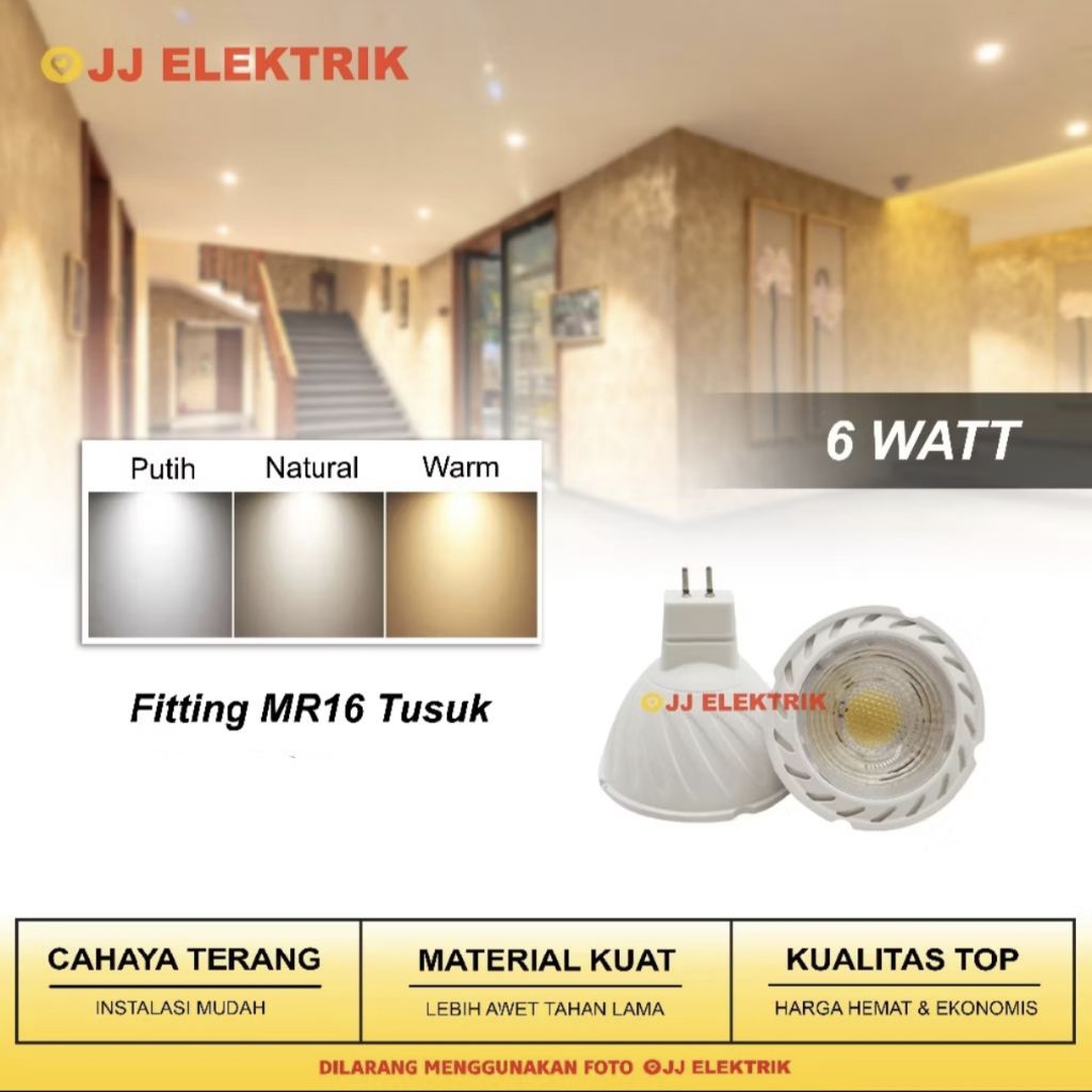 Lampu Sorot LED 12V 6W  - Spotlight DC 12 Volt | Bohlam Terang Untuk Rumah, Toko, Cafe, Kantor