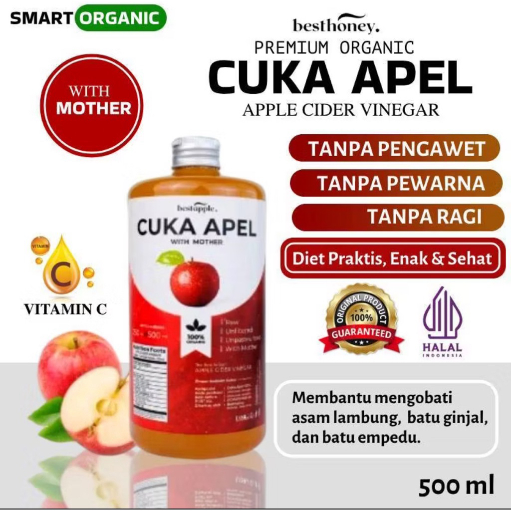 

✨ATIGA BEAUTY✨ BEST HONEY Cuka Apel 500ml - Cuka Apel Original - Cuka Untuk Diet Detoks Menurunkan Berat Badan & Buat Toner Wajah ORIGINAL