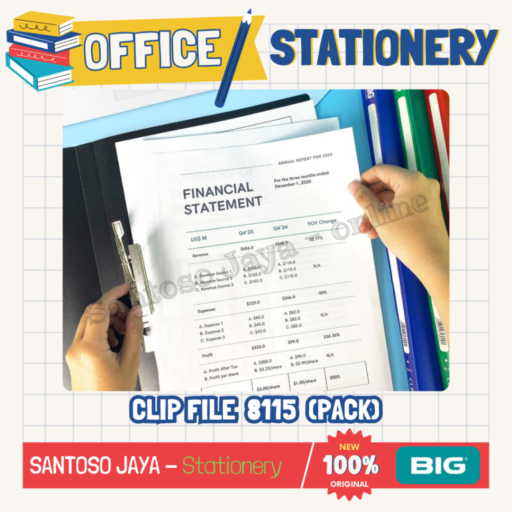 

Map Jepit BIG - Clip File F4 Folio - Klip Dokumen Plastik 8115