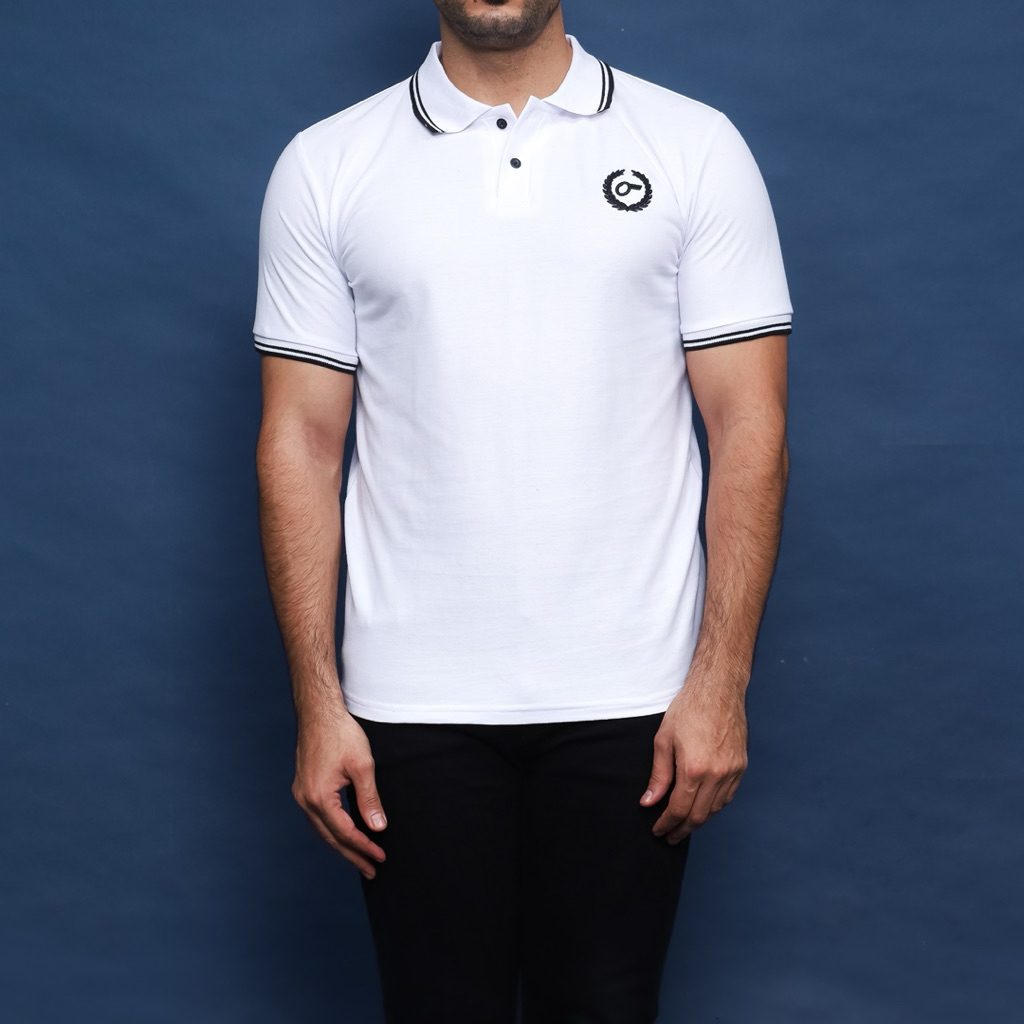 OUTFIRM - POLOSHIRT WHITE LOGO