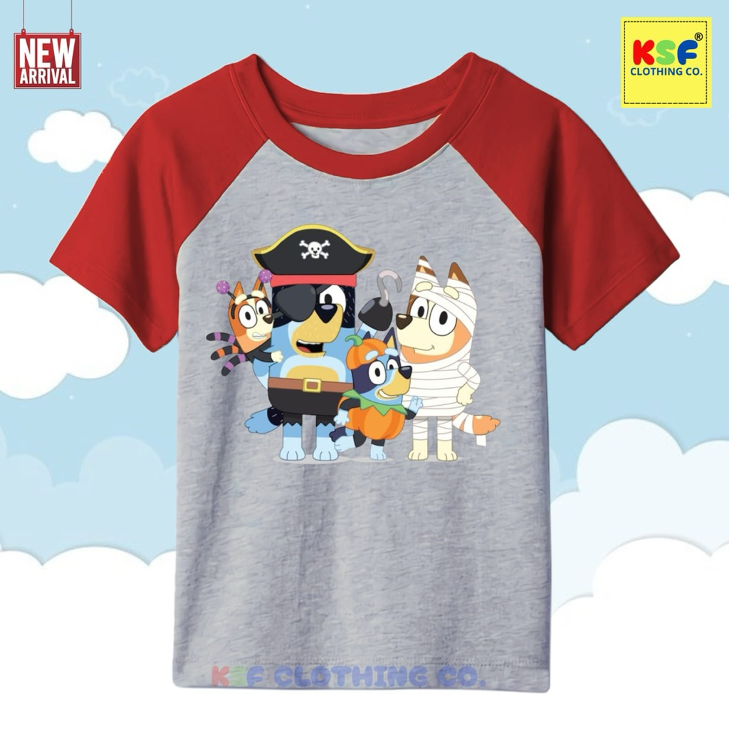 BAM - Kaos Anak Raglan Motif Anjing BLY / Kaos Anak Laki-laki dan Perempuan Raglan