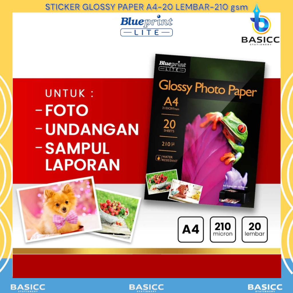 

Blueprint Kertas Foto Glossy Photo Paper A4 - 210 - 20 | @1Pack