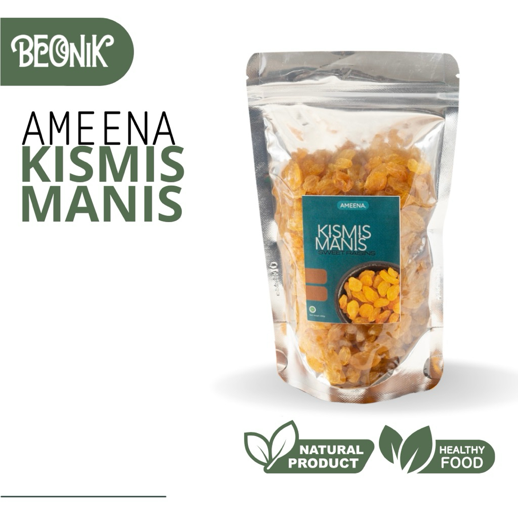 

Kismis Manis 200gr Ameena Premium Quality | Golden Raisin Natural Super Food