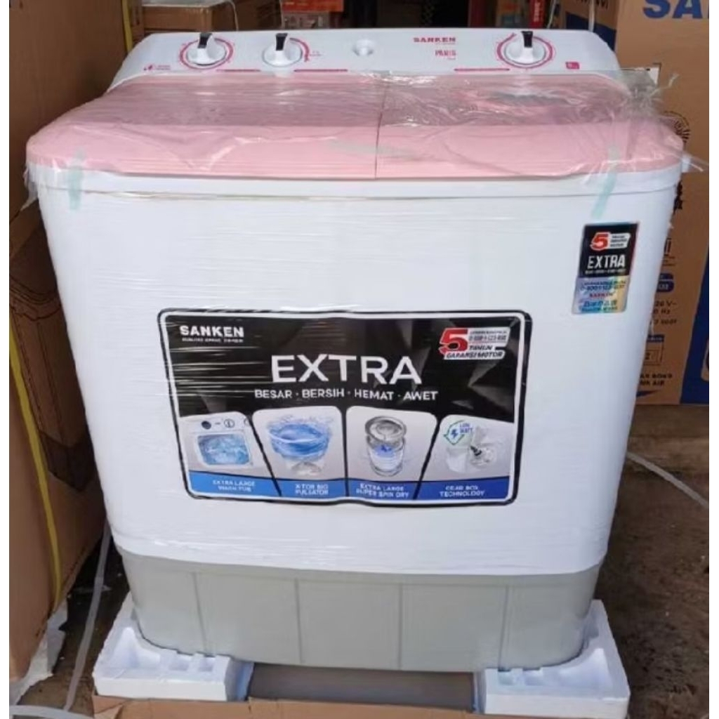 PROMO Mesin cuci 9 kg Sanken 2 tabung Tw -9110