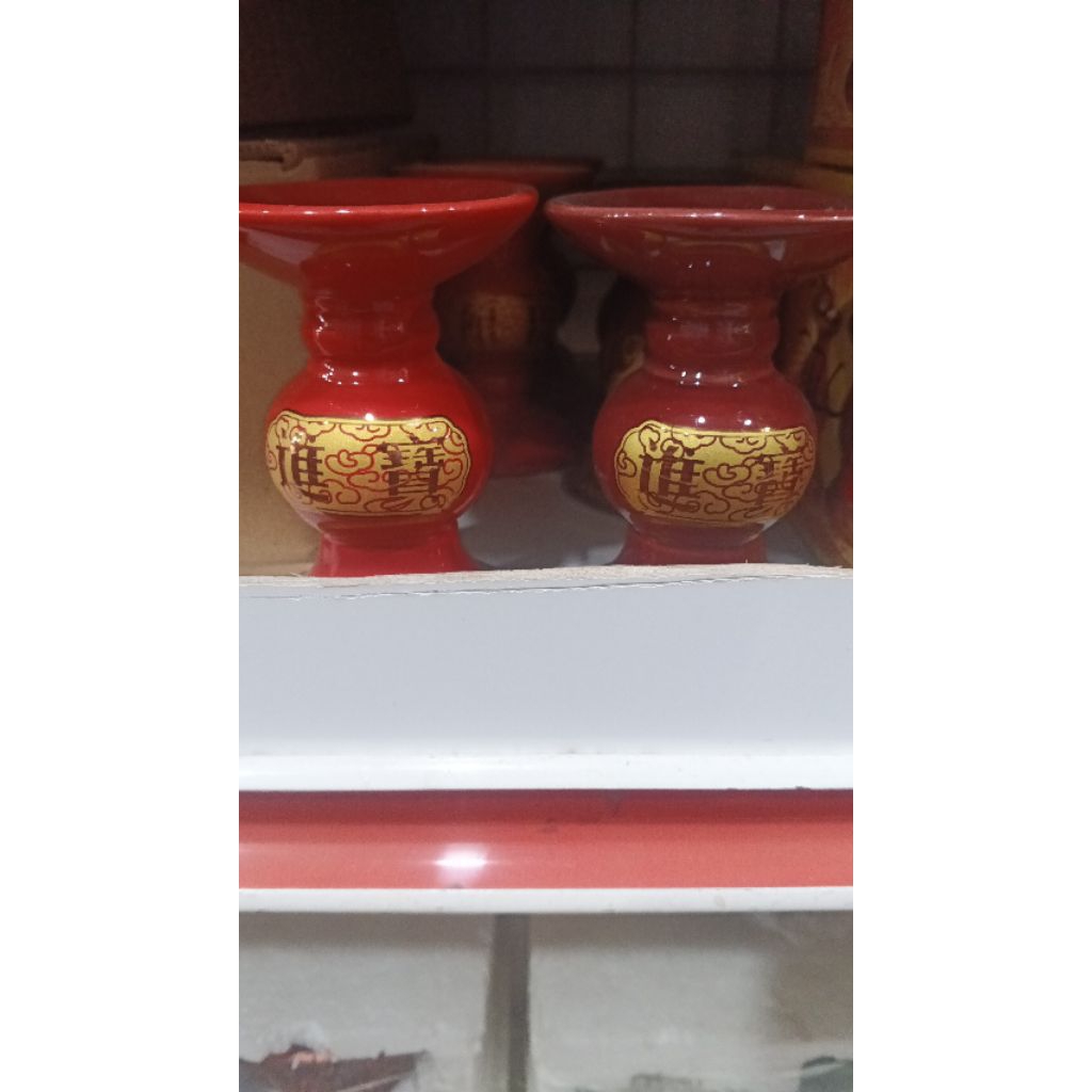 tempat lilin tinggi 10cm (merah n maron)