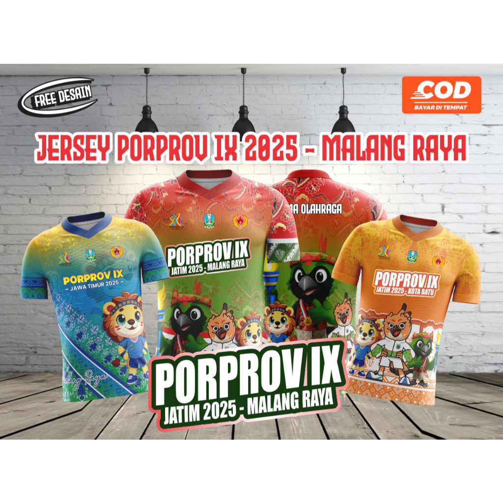 KAOS PORPROV MALANG IX JERSEY PORPROV  MALANG RAYA 2025 FREE NICKNAME DAN LOGO