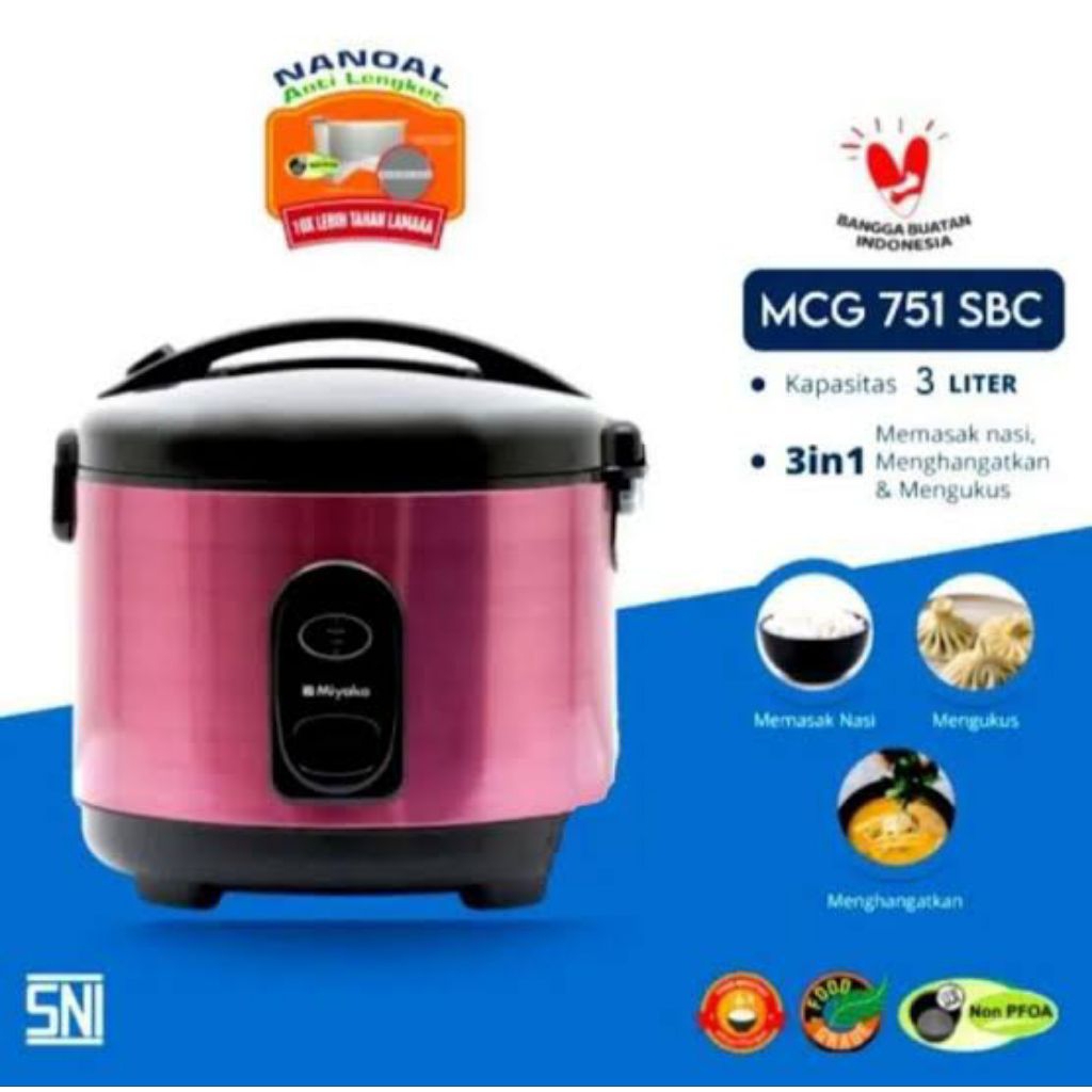 Magic Com Miyako 3 Liter serbaguna MCG 751 SBC