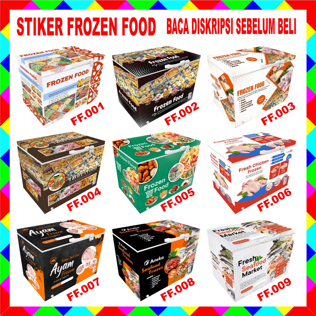 STIKER FREEZER 300Lt MOTIF FROZEN FOOD