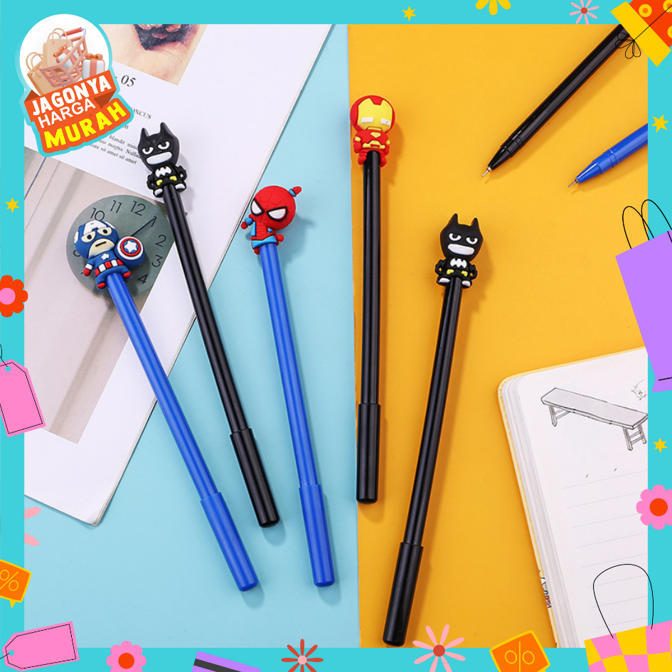 

JHM Pena Karakter SuperHero Gel Pulpen Karakter Pen Tinta Gel Lucu Alat Tulis Karakter Superhero 3D Murah