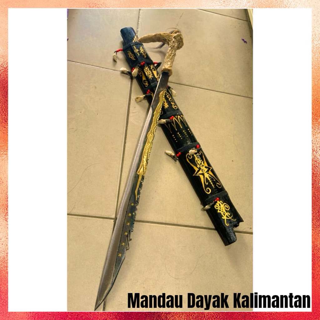 mandau dayak kalimantan bilah 55cm keseluruhan 80cm
