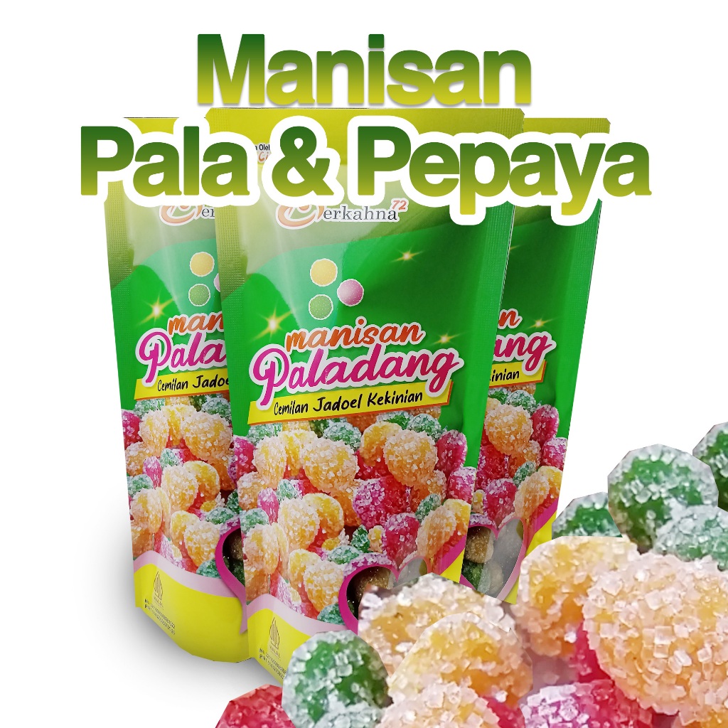 

Manisan Buah Pala dan Pepaya 200g | Manisan Paladang | Manisan Tradisional | Buah Kering