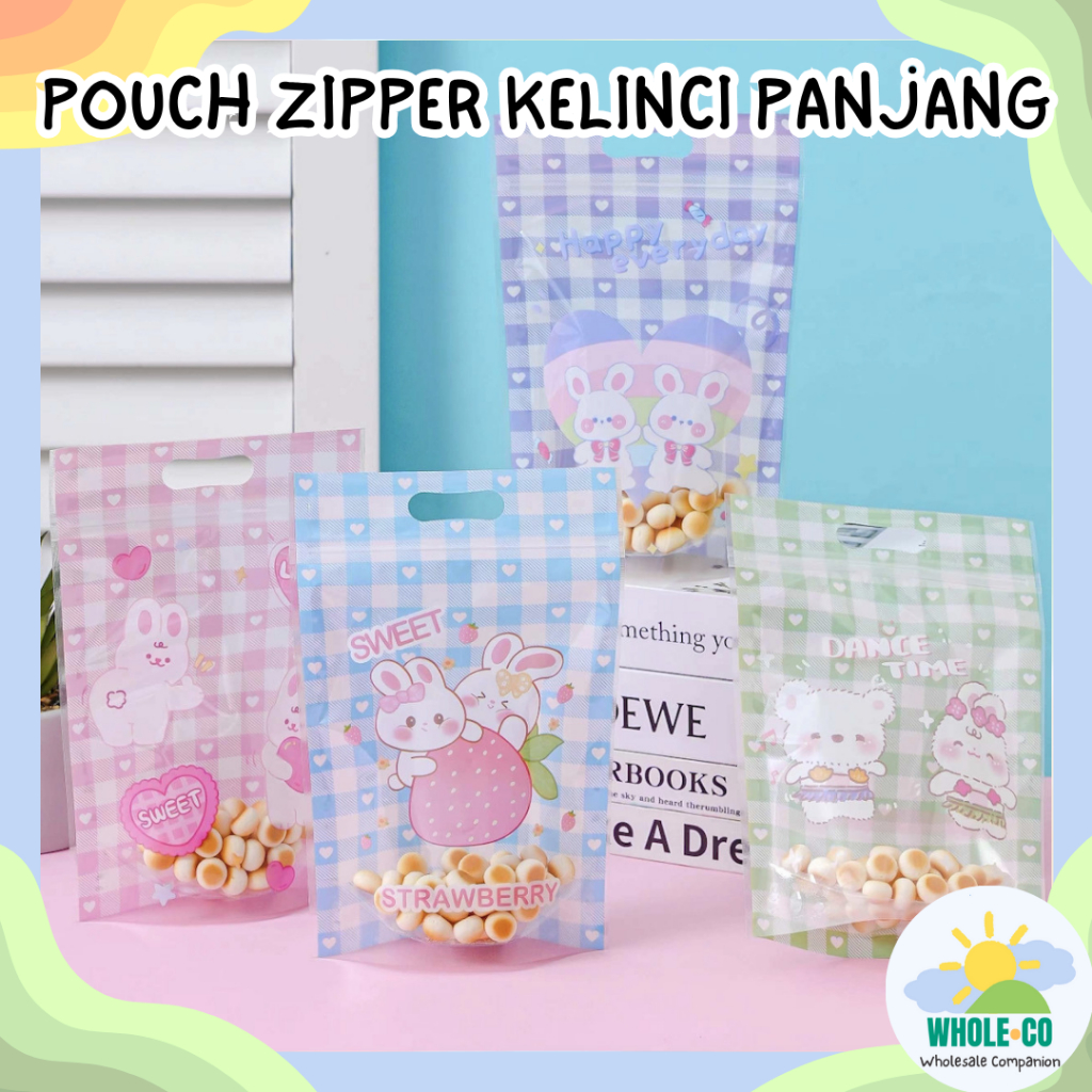

Pouch Zipper Kelinci Panjang Premium Ukuran 10 x 24 cm Bingkisan Mini Snack Ulang Tahun Hadiah Lucu Unik Imut Termurah Grosir Cod