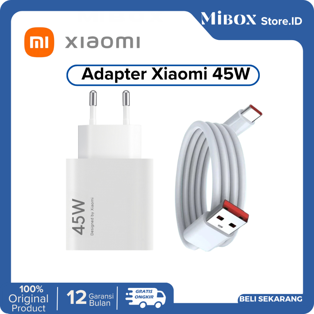 Charger Xiaomi 45W Original TURBO charging 100%
