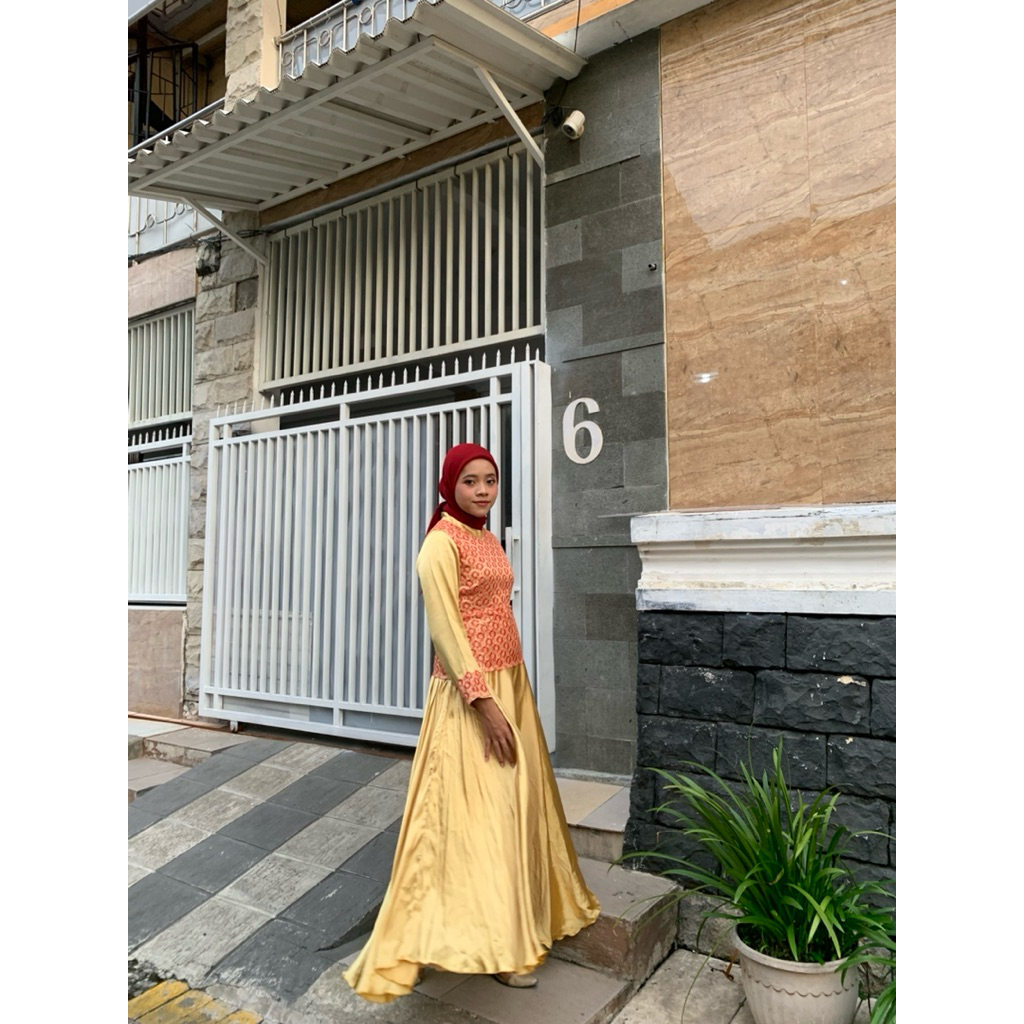 [PRELOVED] Dress Muslim - Gold Dress