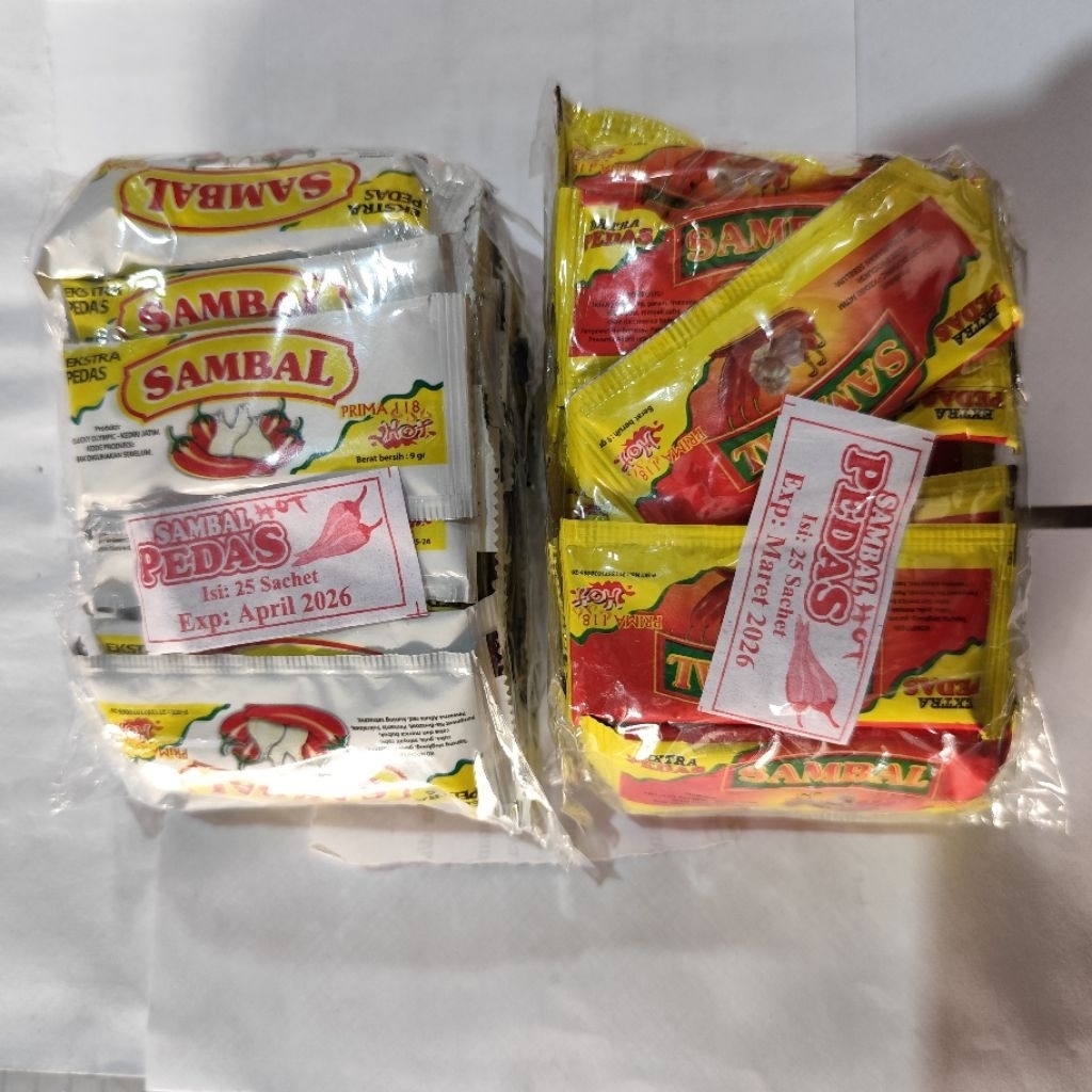 

Saos Sambal Extra Pedas Prima 118 Murah Ekonomis 25pcs @9gr
