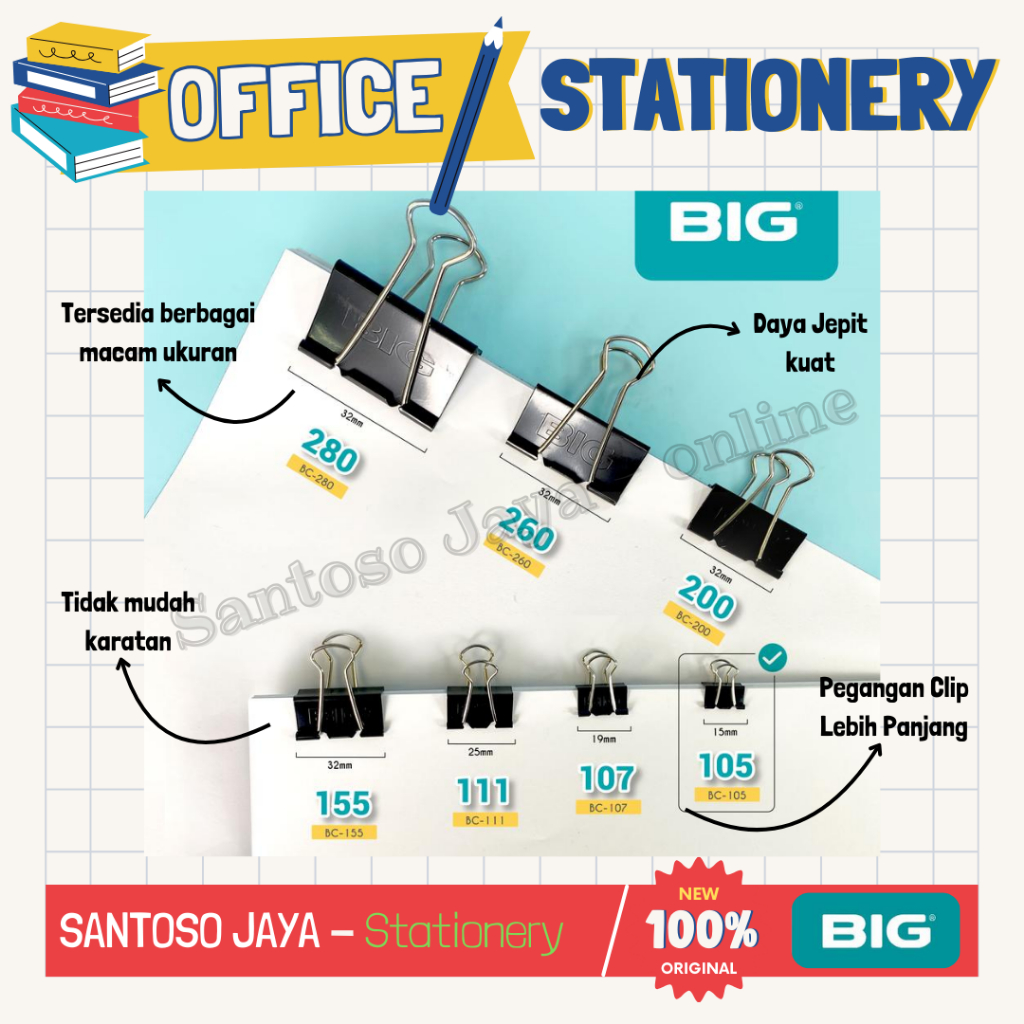 

Binder Clips Penjepiit Kertas BIG - Binder Klip BIG