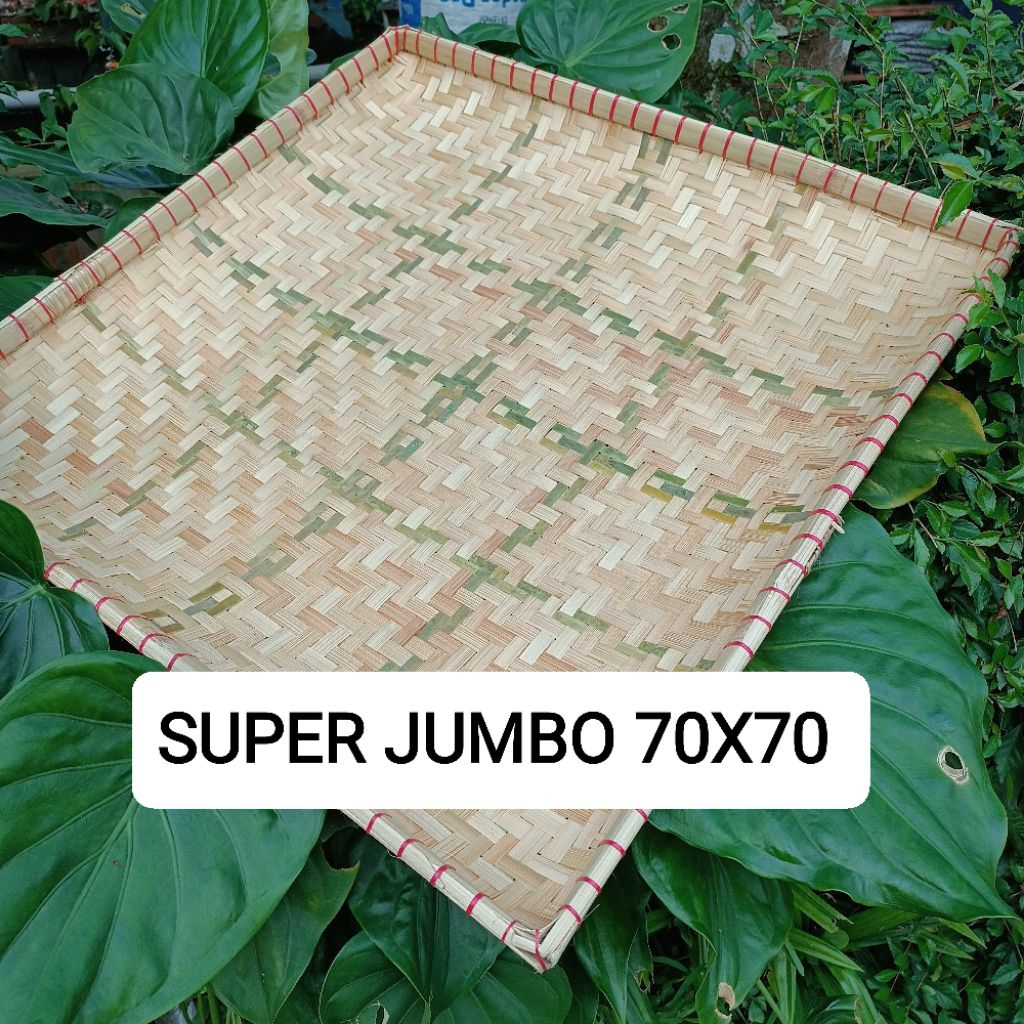 Nampan bambu super jumbo 70cm Tampah kotak Nyiru kotak super jumbo