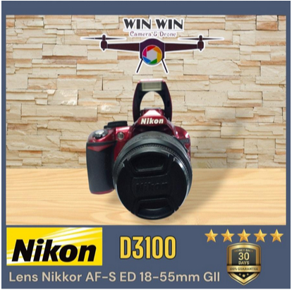 Kamera D3100 Camera DSLR Nikon D3100 Lensa kit DX AF-S 18-55mm Merah