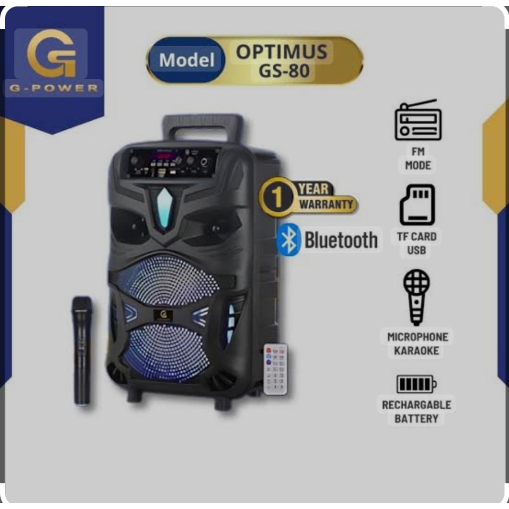 speaker  g power gs 80 optimus mic wireless