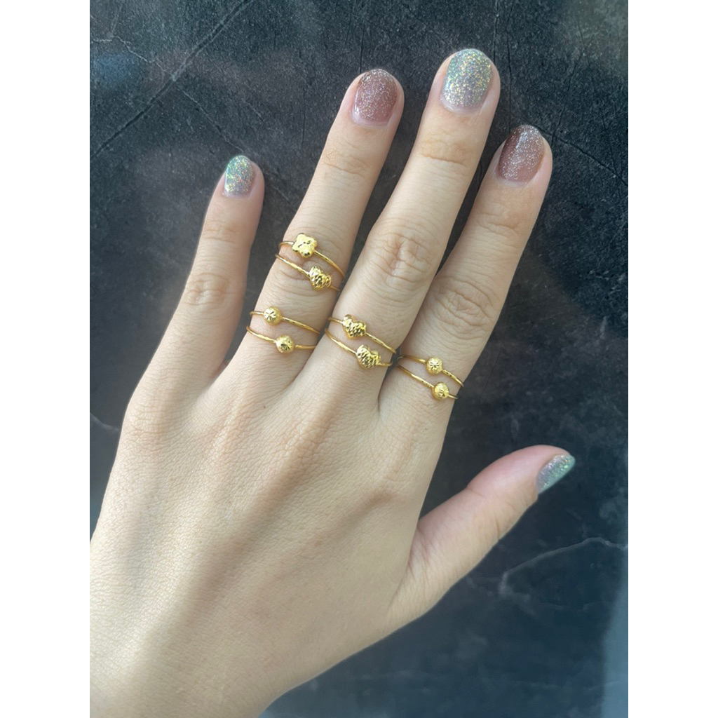 cincin korea model 2 in 1 emas asli kadar 700