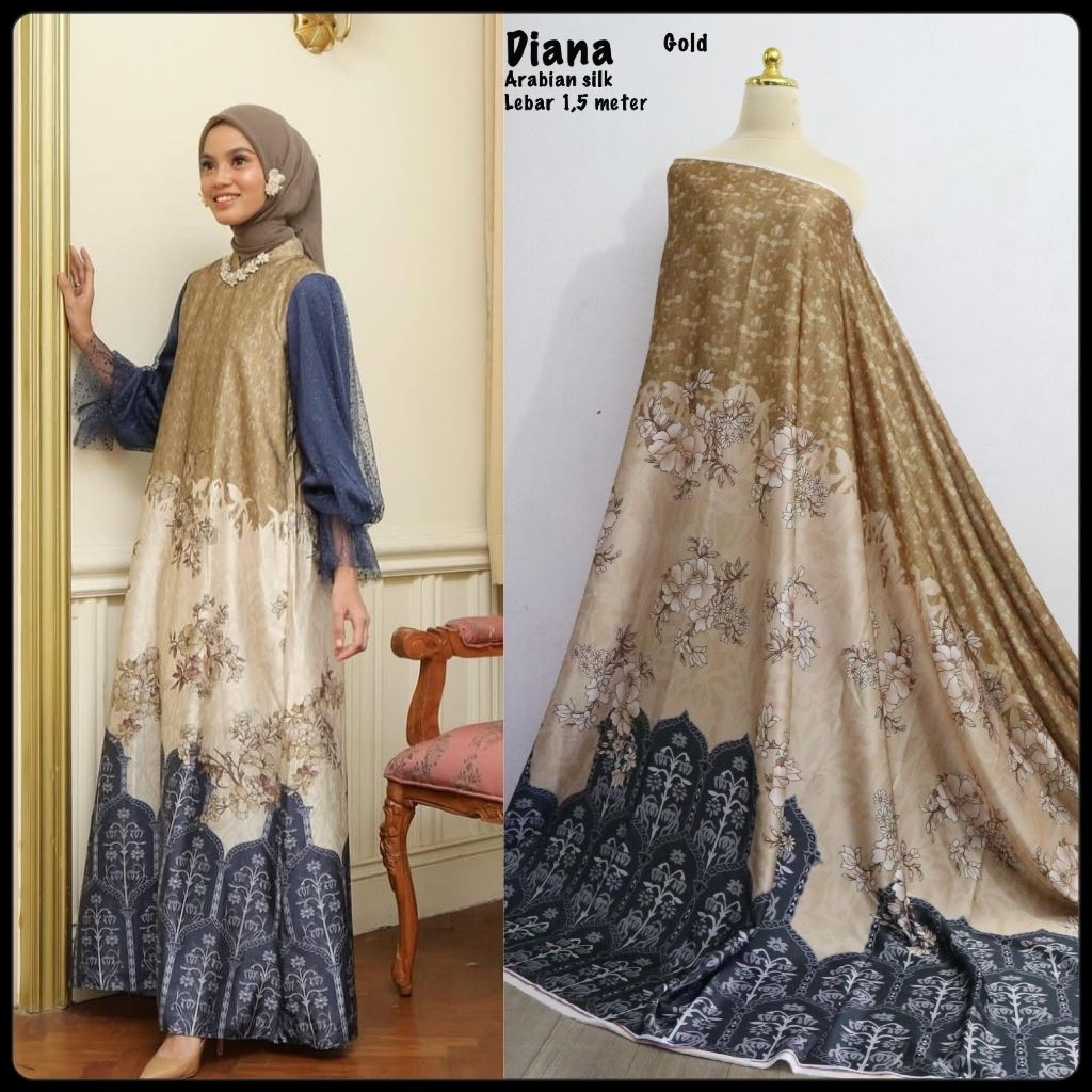 KAIN SUTRA ARABIAN SILK | MOTIF DIANA | KAIN METERAN | KAIN MEWAH | KAIN MUKENAH | KAIN TEXTILE