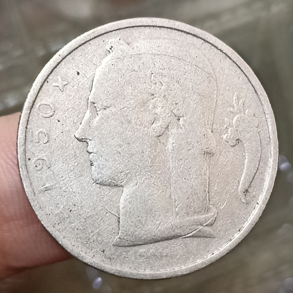 Koin Kuno Belgia 5 Francs Tahun 1950