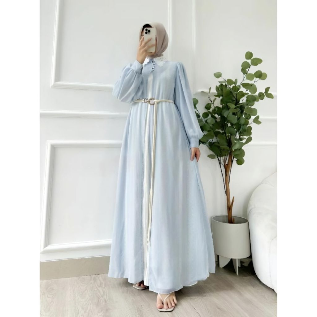 Gamis Plisket Motif Printing Terbaru Gamis Printing Premium Jumbo Dress Mewah Wanita Fashion Musliim