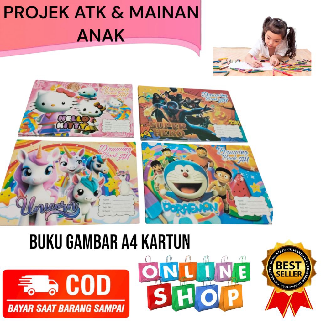 

Buku Gambar A4 Motif Kartun Kualitas Tebal Dan Lembut
