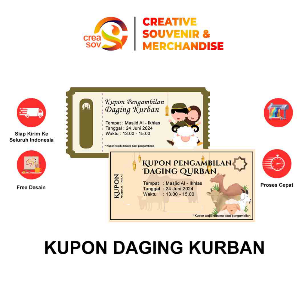 CRESOV - Cetak Voucher Pengambilan Daging Hewan Kurban Kupon Daging Qurban Cetak Kupon Idul Adha