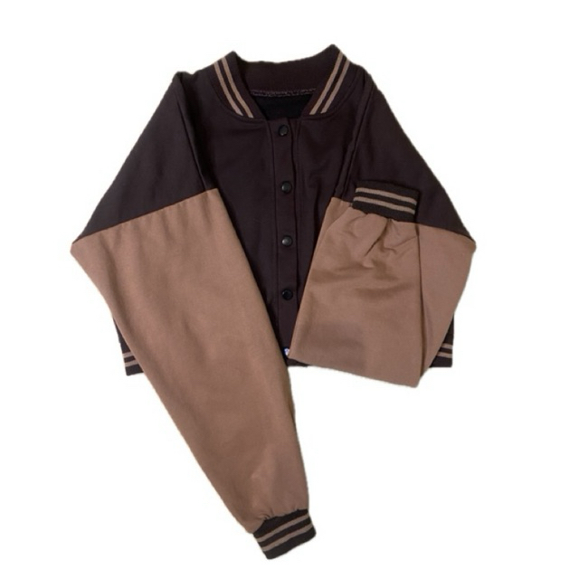 brown varsity jacket