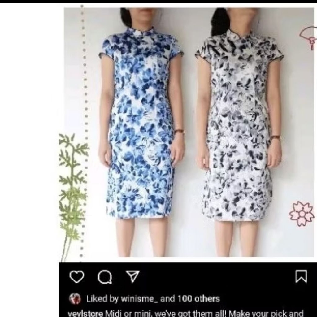 PRELOVED BEATRICE CLOTHING CHEONGSAM RED MIDI DRESS LORRAINE