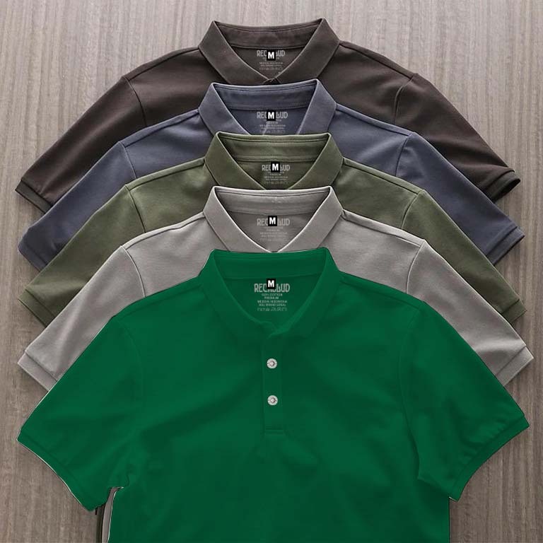 Reckblud - Tshirt Polo Kerah Polos Pria & Wanita Hijau Botol
