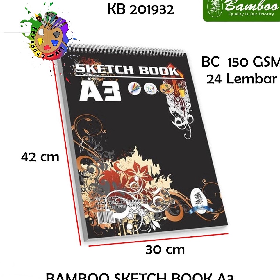 

KODE Q92L Sketch Book Spiral Bamboo A3